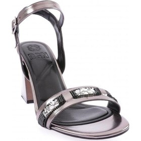 Resim Dgn 809-23y Kadin Bantli Taşli Topuklu Sandalet 809-1922-R13855 Platin 
