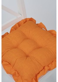 Resim Fancy Fırfırlı Pofidik Turuncu Sandalye Minderi Bağcıklı 42x42cm Turuncu 