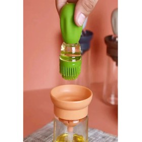 Resim İliva Silikon Fırçalı Yağlık, Pratik Çok Amaçlı Hazneli Hamur, Yumurta, Sos, ve Yağ Fırçası - Yağdanlık 