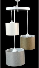 Resim TEKAY AYDINLATMA 3 Lü Beyaz Metal Avize Gri Açık Kahve Krem Başlıklı Salon Oturma Odası Genç Odası Avize Sarkıt gri açık kahve krem 30 x 60 