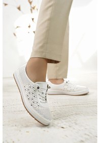 Resim Nesilshoes Nesil Shoes Sdf 701-3 Beyaz İçi Deri Günlük Kadın Ayakkabı 
