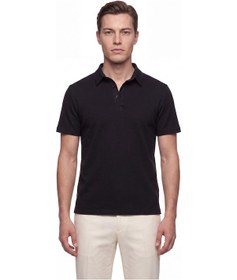 Resim Efor Slim Fit Pamuklu Kıvrılmaz Polo Yaka Siyah Tişört Ts 928 