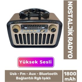 Resim Kaliteli Yüksek Sesli Retro Nostalji Bluetooth Bağlantılı USB Sd Kart Radyo Mp3 Player Müzik Kutusu 
