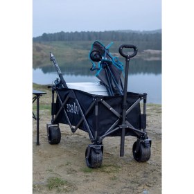 Resim Ecrou Masalı Katlanır Vagon Taşıma Arabası Siyah 