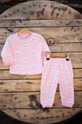 Resim Pamuklu Bulut Desenli Kız Erkek Bebek Pijama İkili Takım 