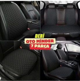 Resim Mg F Koltuk Deri Minderi 7 Parça Ön Ve Arka Oturak Sırt Dayama Minder Siyah-siyah 