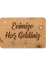 Resim Dijital Baskılı Kapı Önü Paspas Hoşgeldiniz Yazılı Coco Görünümlü Kapı Önü Ve İçmekan Paspası Bej - Siyah 