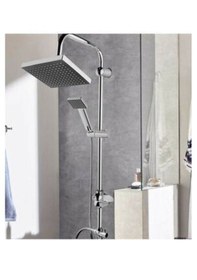 Resim Duş Robotu Başlığı Boncuklu Lüx Siyah Kare Tepe Yağmurlama Duş Başlığı Seti Robotu Diğer 