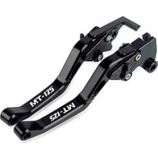 Resim Yaozixa Yamaha Mt125 2014-2022 İki Parmak Kısa Cnc Alüminyum Fren Ve Debriyaj Kolu Seti - 6 Ayar Pozisyonu, Anodize Kaplama, Mt125 Logolu 