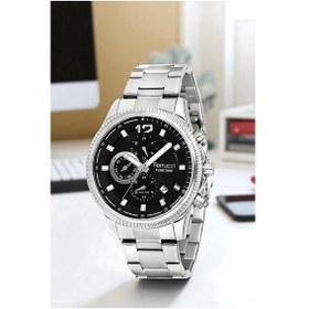 Resim Ferrucci Function Erkek Kol Saati Çelik Kordon Gümüş-siyah Bileklik 3atm Sdfer061 Gümüş - Siyah 