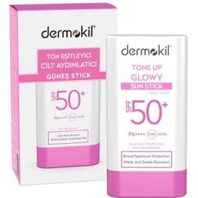 Resim Dermokil Tone Up Glowy Sun 50SPF Ton Eşitleyici Stick Güneş Koruyucu 