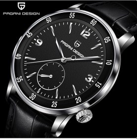 Resim Pagani Design Pd-1790 Erkek Saati 42mm 100 M Su Geçirmez Mekanik Paslanmaz Çelik Çerçeve Safir Cam Deri Kayış Saat Siyah 