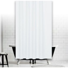 Resim Zethome Banyo Perdesi 1x240x200 Tek Kanat Duş Perdesi Halka Hediyeli Duşakabin Perdesi 0010 Beyaz 