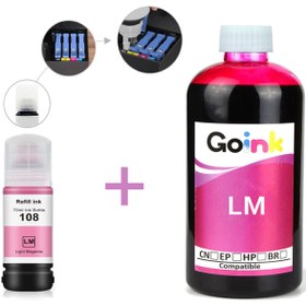 Resim Goink EPSON 108 Açık Kırmızı Mürekkep 500 ml + 70 ml (Muadil) 