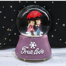Resim Mien Dekoratif Pilli Müzikli Şemsiyeli Çift Figür Hediyelik Kar Küresi Küçük Boy 1227 