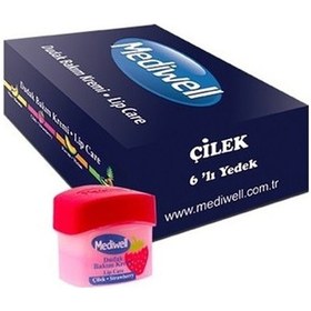 Resim Mediwell Çilek Aromalı Dudak Bakım Kremi 6 Adet 