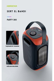 Resim Hopestar Party 300 Rgb Işıklı Standlı Mikrofonlu 80w Ipx5 Suya Dayanıklı Bluetooth Hoparlör 