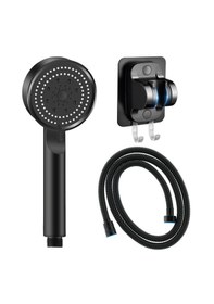Resim Maxima 5F Duş Başlığı + Yapışkanlı Mafsal + Hortum Seti Siyah 