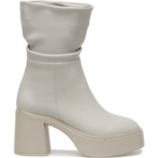 Resim Butigo Mela 2pr Bej Kadın Topuklu Çizme 000000000101387304 Bej 