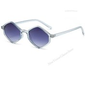 Resim Moonbıffy Eşkenar Dörtgen Kadın Güneş Gözlüğü Şeffaf Mavi Uv400 Vintage Küçük Çerçeve51gri Gri 