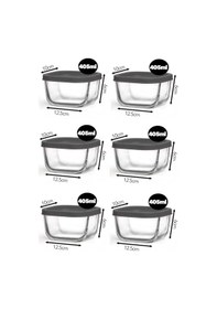 Resim Lav Saklama Kabı Cam Kahvaltılık 6 Lı - Saklama Seti 405 Cc Gri Gri 