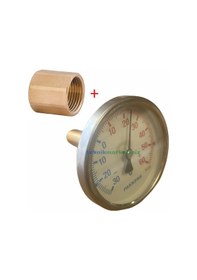 Resim Pakkens 63 MM -30 / +60 Derecec 5 Cm Termometre + Bağlantı Manşonuyla 