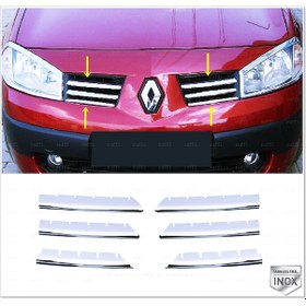 Resim Renault Megane 2 Krom Ön Panjur 6 Prç. 2002-2006 Arası P.Çelik 