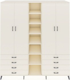 Resim Kronos Dolap 10 Raflı 8 Çekmeceli 2 Askılı 220x59x243 Aytaşı-aytaşı/aytaşı Aytası/aytası 