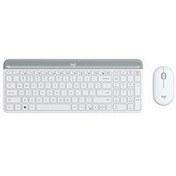 Resim Logitech MK470 Kablosuz Beyaz İnce İngilizce Q Klavye - Mouse Seti 