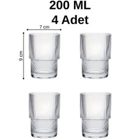 Resim Mithra Life 4 Adet 200 Ml Origami Stil Isıya Dayanıklı Su Meşrubat Kahve Cam Bardak Mıt1198 Şefaf 