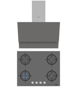 Resim Simfer Trend 3655 + 8705 2'li Cam Ankastre Set Gri 