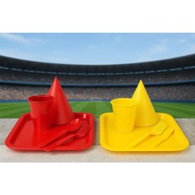 Resim The Fabrication 2'li Taraftar Plastik Tabak Sunum Tepsisi Galatasaray 