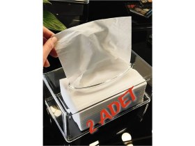 Resim Open Home 2'li Çok Amaçlı Şeffaf Peçetelik Set 