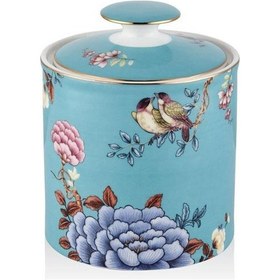 Resim Lamedore Floral Blue Orta Boy Kapaklı Kavanoz 12x15 Cm 1lın-ca013m 