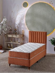 Resim Beehanem Bengü 90x190 Tek Kişilik Baza+başlık+yatak 3 Lü Set Krem 90 X 190 