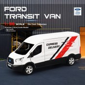 Resim RMZ CITY 1:36 Ölçekli Ford Transit Van Modeli - Geri Çekme Eylemli, Kapılar Açılır, Beyaz ve Mavi Renk Şemasıyla Gerçekçi Tasarım, Yüksek Kaliteli Koleksiyonluk Oyuncak Araba Çocuklar & Yetişkinler İçin, Doğum Günü Hediyesi, Oyuncağı 