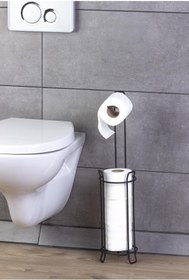 Resim Okyanus Home Siyah Yuvarlak Yedekli Wc Kağıtlık 