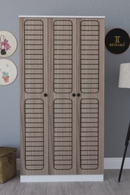 Resim Remaks Fuga 3 Kapaklı Elbise Dolabı - Beyaz Gövde Cordoba Kapak 