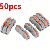 Resim 50 Adet Hızlı Bağlantı Teli Bağlayıcıları, LT-211, Hızlı Splice Kablo Terminalleri, Bakır Kontak, Flush Mount, Şarj Edilmemiş, Pilsiz, Elektrik Projeleri için Kolay Kurulum ile 