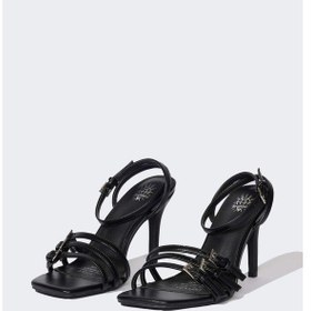 Resim DeFacto Kadın Yüksek Taban Suni Deri Topuklu Sandalet E2527AX25SMBK23 Siyah 