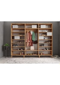 Resim Meridyen Membran 6 Kapaklı Portmanto Montaj Dahil Çam Beyaz 210 C 