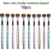 Resim 10 adet Ergonomik Tutuşlu Yumuşak Başlı 3 Taraflı Diş Fırçaları - Dil Temizliği ve Ölü Nokta Giderme İçin İdeal - Mor, Mavi, Pembe Renklerde Mevcut - Unisex Yetişkin Diş Fırçaları, Yumuşak Kıllar, Tam Boy Başlık, Ölü Nokta Giderici | Ergonomik Tutuşlu Tasarım | Yumuşak Kıllı Fırçalar 