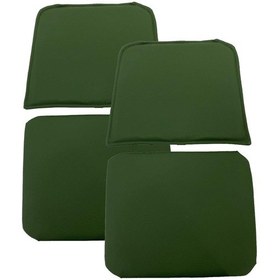 Resim Knsz minder seti 2 li mazlum yşl suni deri oturma ve sırt tel sandalyesi minderi bir arada 