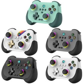 Resim Z01 Pc/ps4/ps3/Apple Uyumlu iOS/switch/android Telefon Tv Tablet Titreşimli Rgb Bluetooth Joystick Gamepad Yeşil 