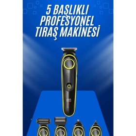 Resim Tıraş Makinesi Şarjlı 5 Başlıklı Burun ve Kulak Temizleme 