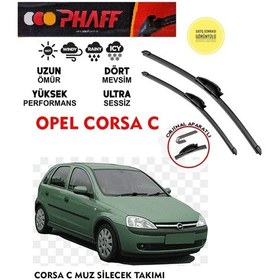 Resim Opel Corsa C Ön Cam Muz Silecek Silgeç Takımı 2001 Model Araca Özel Aparat 