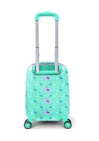 Resim Coral High Kids Su Yeşili Neon Pembe Flamingo Desenli Çocuk Valizi 16714 Desenli 