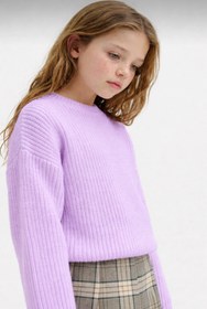 Resim LUSHİGO Unisex Çocuk Triko Bisiklet Yaka Selanik Örgü Kazak 