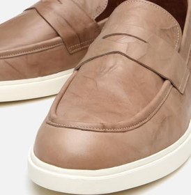 Resim HOTİÇ Erkek Deri Bej Ultra Hafif Tabanlı Klasik Loafer 