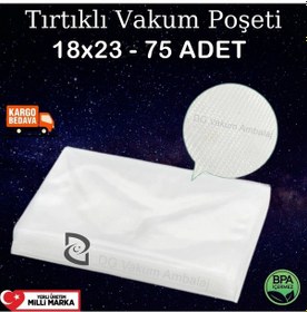 Resim Tırtıklı Vakum Poşeti Torbası 18 x 23 CM 75 Adet 